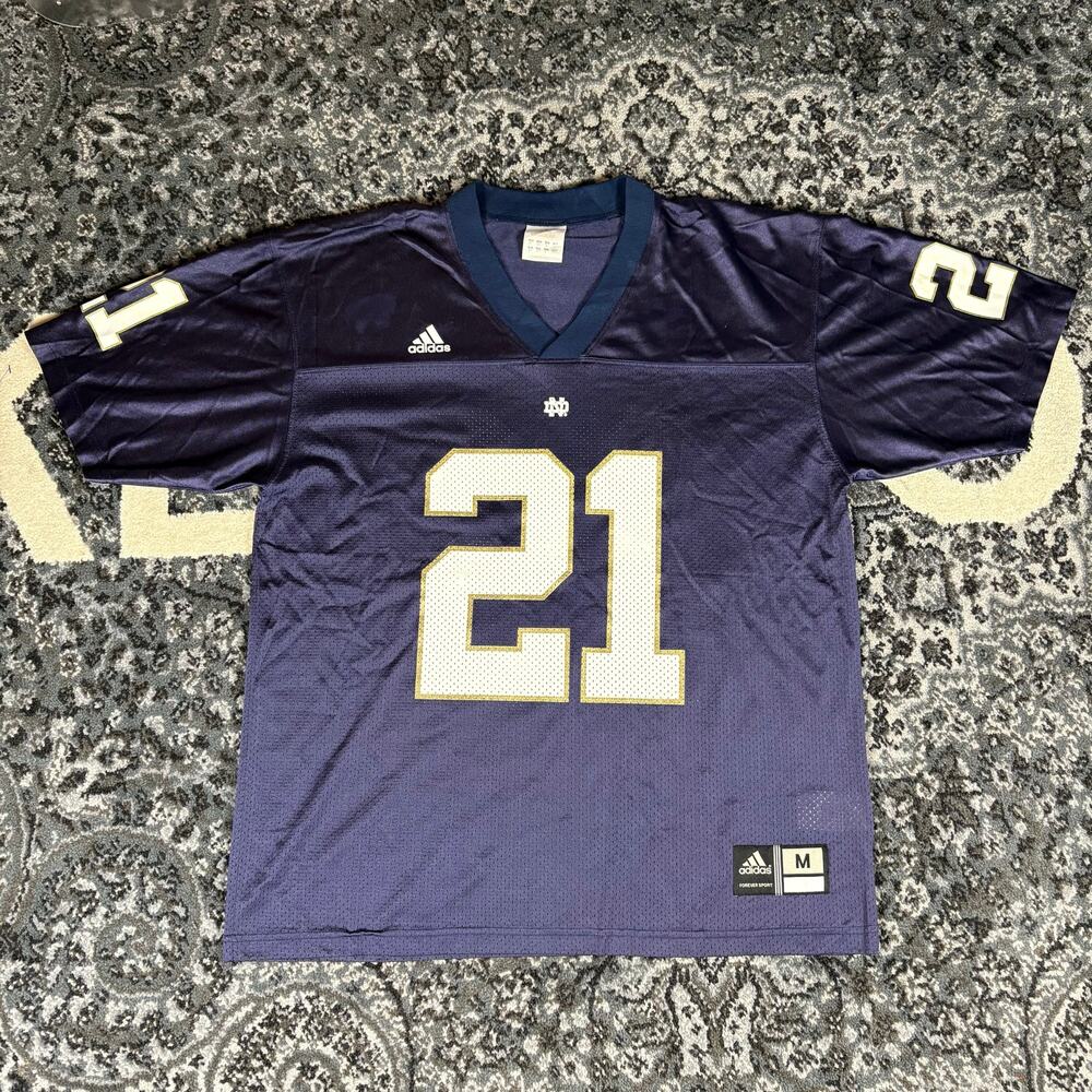 VTG Adidas Notre Dame Fighting‎ Irish Blue #21 NCAA Football Jersey Mens Size M